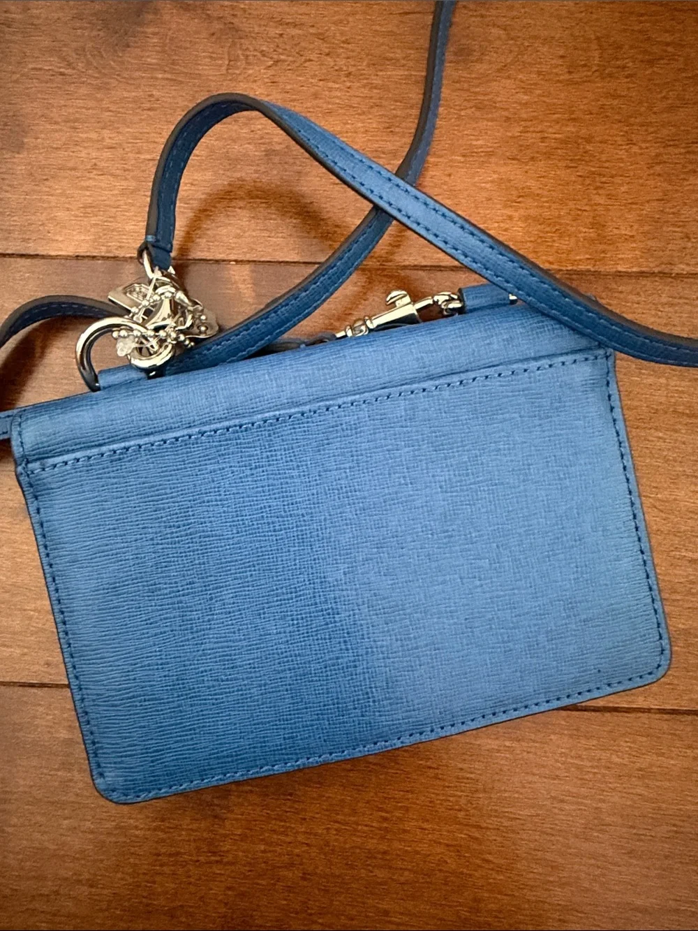 Coach Blue Crossbody Card Case with Adjustable Strap